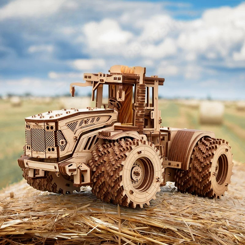 Agriculture Farming Kit - نموذج جرار زراعي خشبي للتركيب الذاتي،